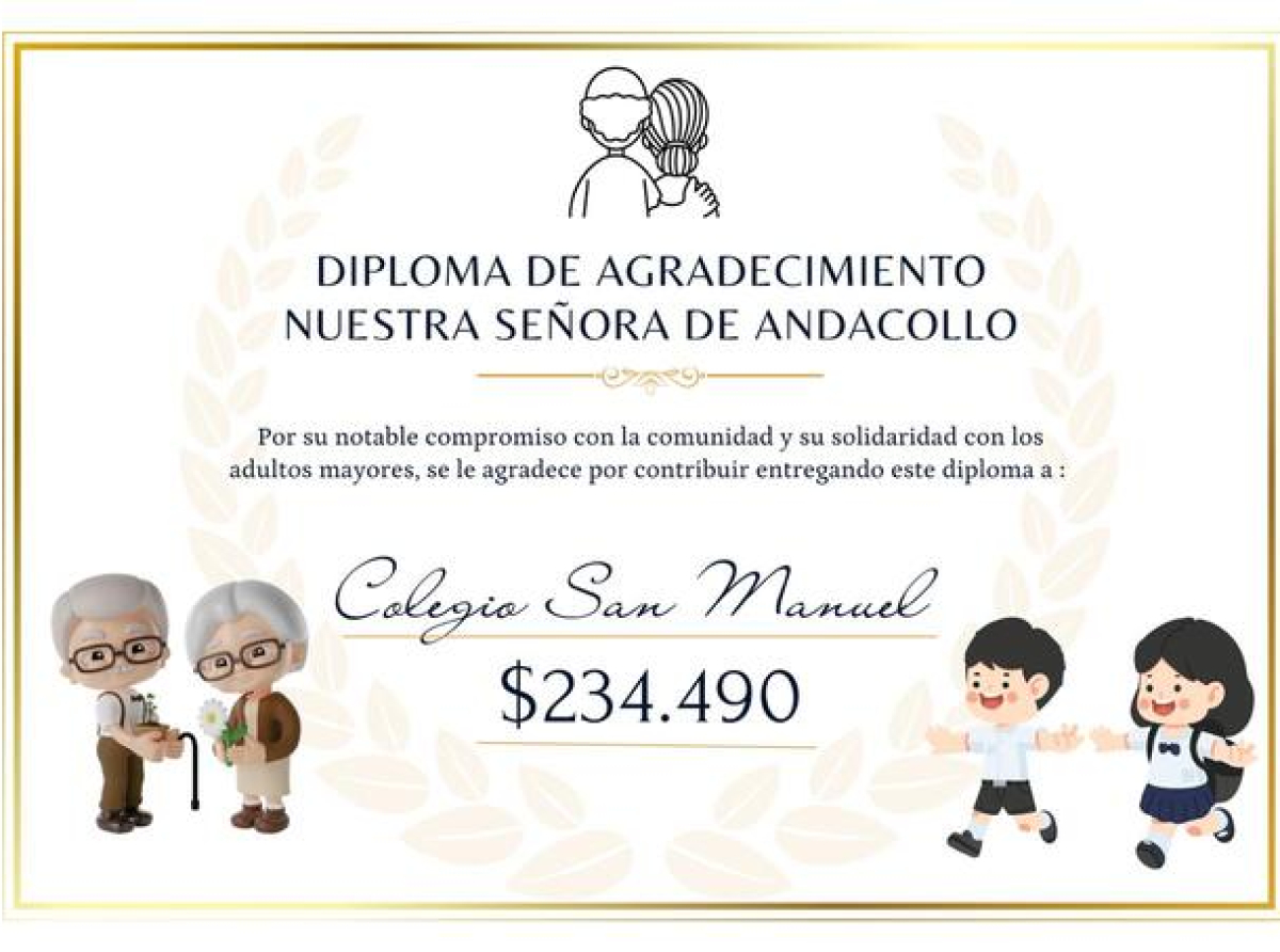 DONACIÓN AL HOGAR DE ANCIANOS NUESTRA SEÑORA DE ANDACOLLO