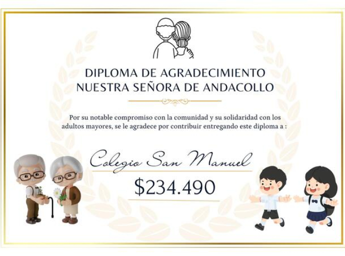 DONACIÓN AL HOGAR DE ANCIANOS NUESTRA SEÑORA DE ANDACOLLO