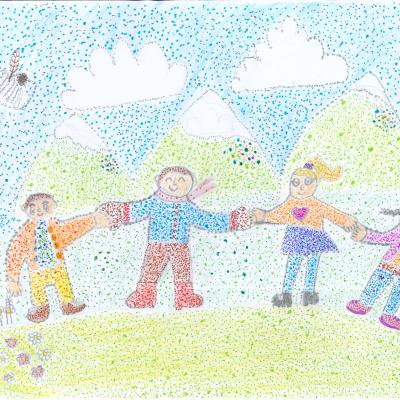 Lia Blanco 4a Dibujo Del Poema Dame La Mano Min