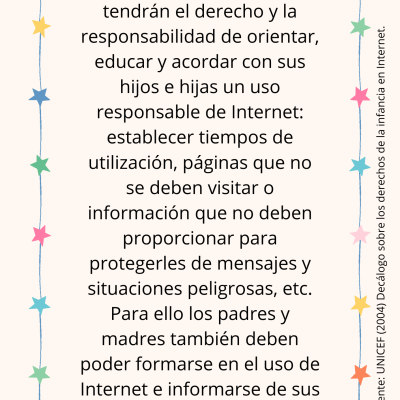 8.los Padres Y Madres Tendrn El Derecho Y La Responsabilidad De Orientar Educar Y Acordar Con Sus Hijos E Hijas Un Uso Responsable De Internet Establecer Tiempos De Utilizacin Pginas Que No S 1